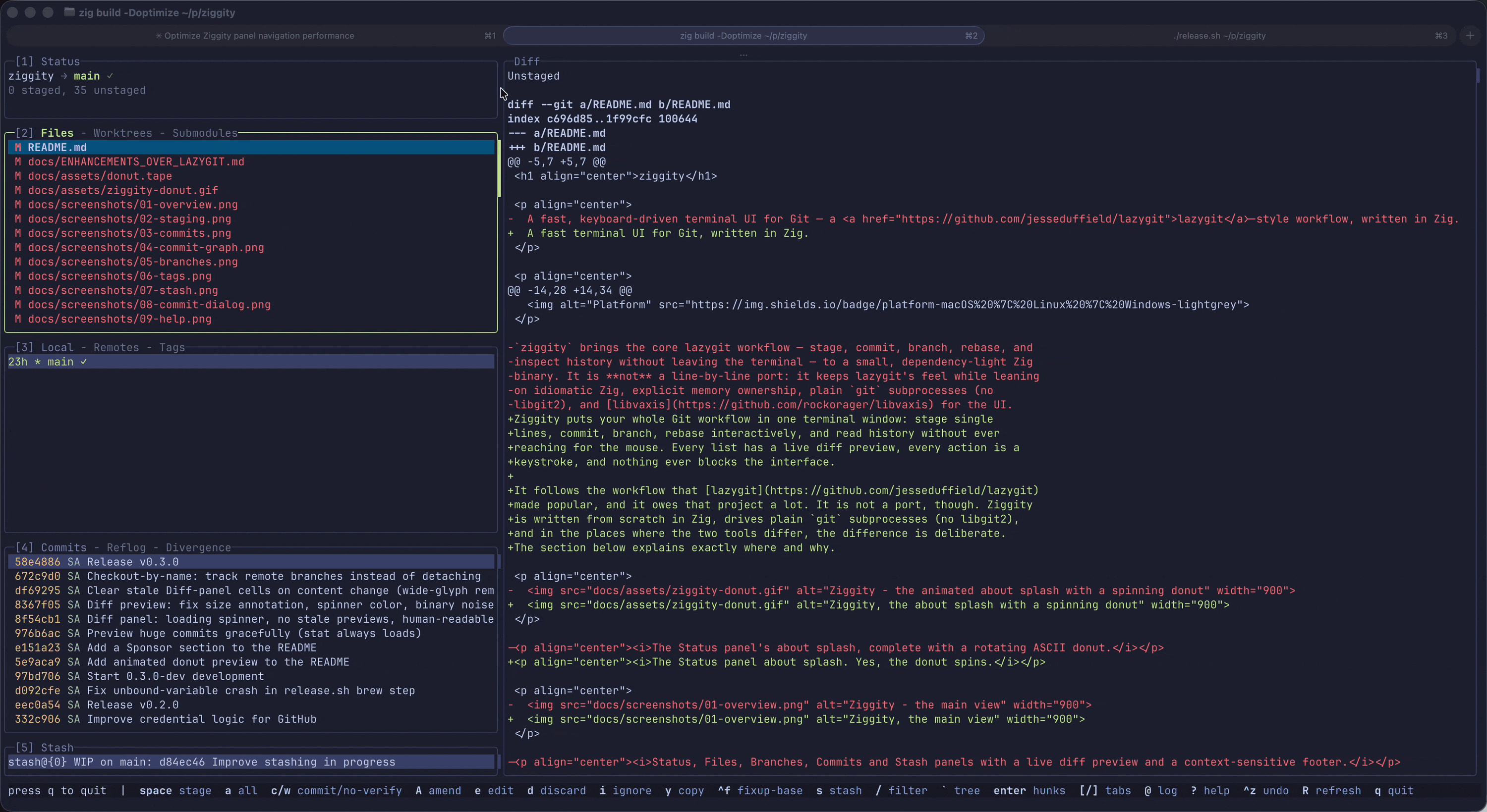Selecting and copying text straight from the diff with the mouse